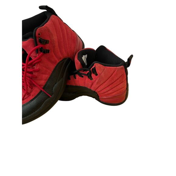 Air Jordan 12 Retro Reverse Flu Game Red Black Men’s Size 7.5 Lace Up - Picture 3 of 7